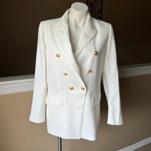 Zara Jackets & Blazers - NEW ZARA TAILORED DOUBLE BREASTED BLAZER OYSTER WHITE | 3088/778